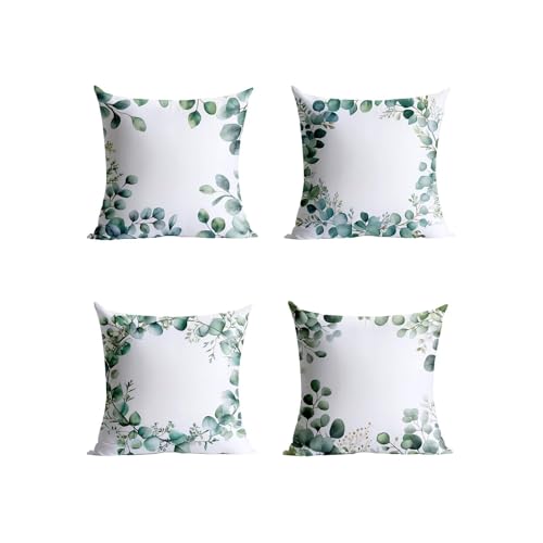 Green Pillow Covers 26x26 in 4 Pack, Waterproof Outdoor Decorative Pillow Covers Double-Sided Printing Plant Cushions Cases for Outdoor Patio Garden Sofa Bed Room Decor Gifts for Women XTBZ-04960