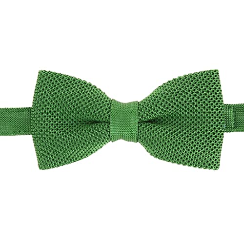 Noeud papillon tricot soie uni vert pour costume homme