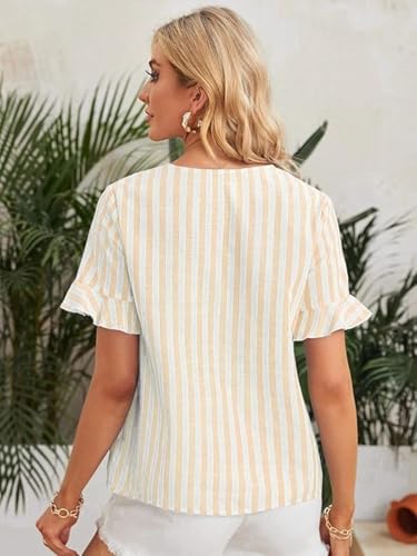 Image of OM SAI LATEST CREATION Women's Crepe Knit Blouse Ballon Butter Fly Sleeve Lace Tops Casual Loose Top