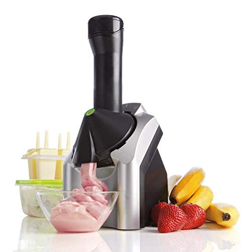 Drake Frozen Healthy Dessert Maker – 100% Fruit Soft-Serve Maker Yogurt ice Cream Fruit Smoothie Dessert Maker (Black and Silver)