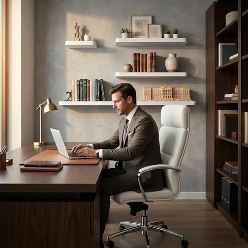 Velano - Bücherregal Wand - Wandregal 24x24 cm - Regal Wand - Schweberegal - Hängeregal - Regalbrett - Weiß - Küchenregal - Bücherregal Kinder - Deko Wohnzimmer - Gewürzregal