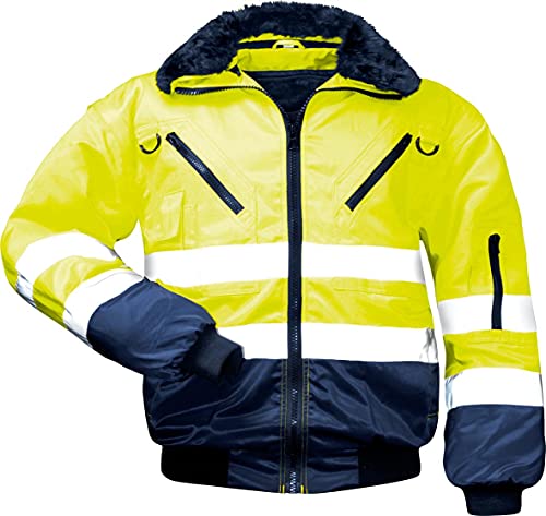 NORWAY 23648 Warnschutzjacke. Pilotenjacke 4-in-1 fluoreszierend gelb, marine abgesetzt (Div. Größen)