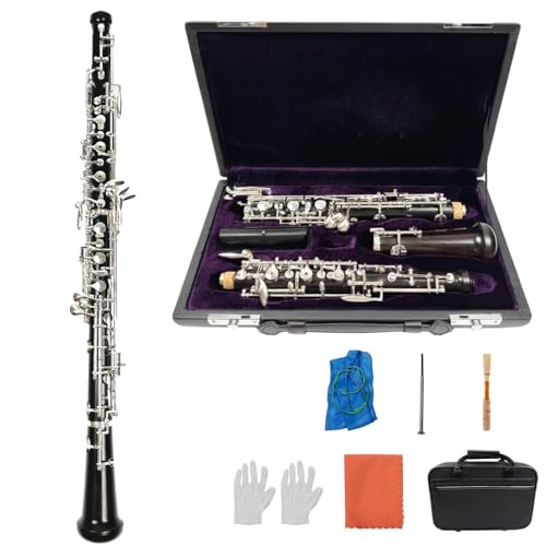 Oboe Instrument Professional semiautomatic ebony wood oboe C key Silver plated with case