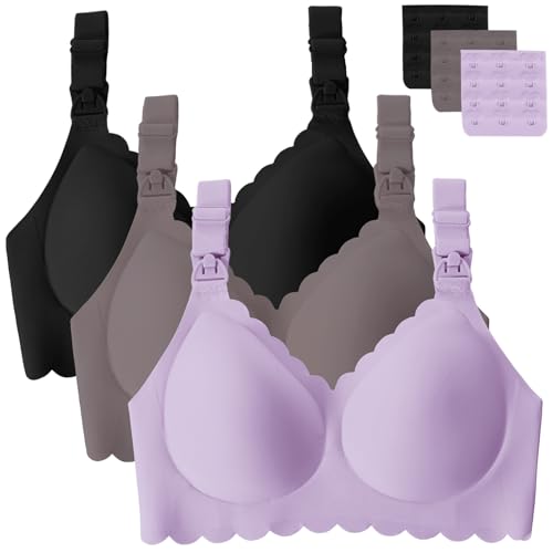 Image of Gailife 3 Pack Nursing Bras for Breastfeeding Seamless Wireless Maternity Bras for Pregnancy Soft Sleep Breastfeeding Bra
