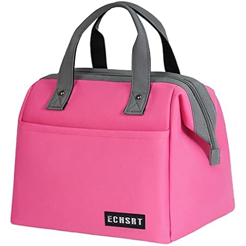 ECHSRT Large Insulated Lunch Bag for Women Men Leakproof Lunch Tote Bags Cooler Bag for Work Travel Adult Thermal Lunch Bags for Office -10L Lunchbox - Pink Cover