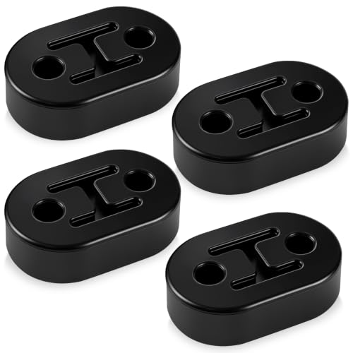 SINGARO Rubber Exhaust Hanger Muffler Exhaust System Heavy Insulator Support Bushing Installation 2 Holes 0.47 Inch High-Density Tailpipe Damping Hanger (4PCS Black)