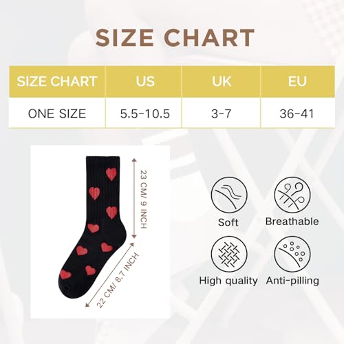 Image of American Trends Womens Novelty Striped Crew Socks Athletic Vintage Slouch Mid Calf Tube Socks