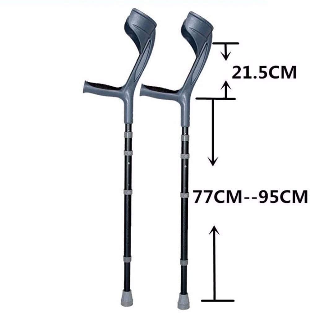Muletas de antebrazo Bastón Ajustable Muleta Codo Bastón Plegable Bastón retráctil Codo Ajustable en Altura, Adecuado para muletas rehabilitadas y viajeros Muleta de Brazo Liviana