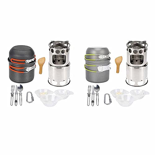 Set de Cocina para Camping FMOPQ Kit Completo con Estufa de Madera Plegable y Utensilios (Color: A) miniatura 3