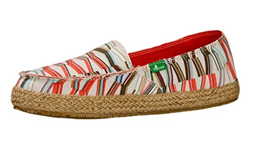 Sanuk Womens Funky Fiona Ivory/Spiced Coral Mod Geo Loafer 8 B (M)