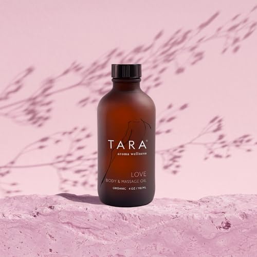 Image of TARA Spa Therapy Love Body & Massage Oil - Premium Organic Oil for Nurturing & Sensuality, 100% Pure Essential Oils, Rose, Jasmine & Ylang Ylang, 4 oz