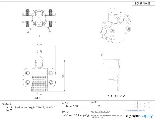 Image of Dixon BU22 Plated Iron Boss Clamp, 1-1 /2 inch Hose ID, 1-52 /64 inch - 2 inch Hose OD