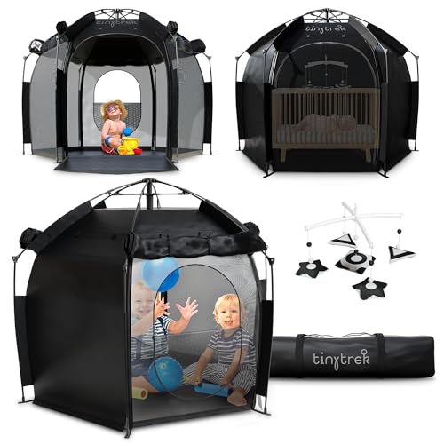 Image of TinyTrek Kids Play Tent for Indoor and Outdoor Fun, Portable Pop Up Tent with Breathable Mesh, Toddler Play Space for Travel, Backyard, Camping and Playroom Use