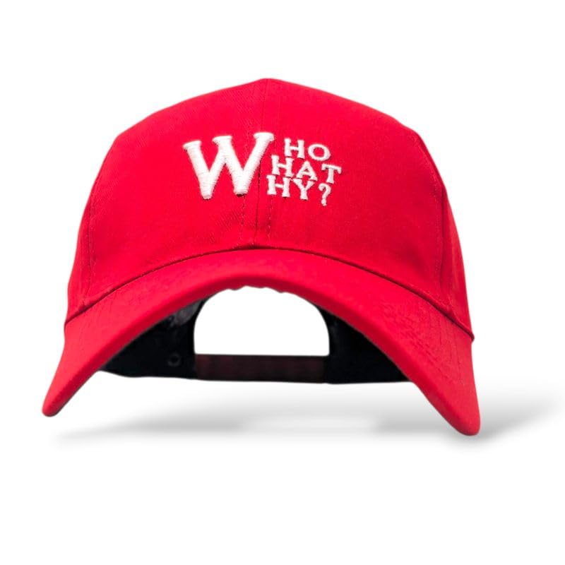 Unisex Cotton Baseball Cap for Men & Women | Adjustable Casual Hat with “W What?” Embroidery | Trendy Street Style Cap for Outdoor, Travel (Red) 1