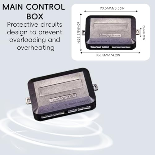 Image of LCD Parking Sensor Kit - Displays Data on Original Screen, Easy Rear Installation, Compatible with All Camera Formats (AHD, CVBS), 18 Probe Colors to Match Any Vehicle(Silver)