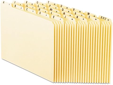 Pendaflex PN1025 A-Z Top Tab Recycled File Guides, 25 pt. Gray pressbd ...