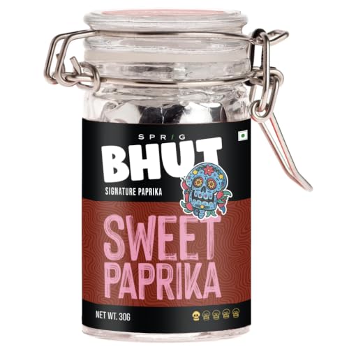 Image of Sprig Sweet Paprika | From Sun-Ripened Sweet Paprika Pods| 100% Pure | No artificial colours, flavours, fillers or preservatives |Garnish, Season, make spice rubs or marinades | Jar - 30g