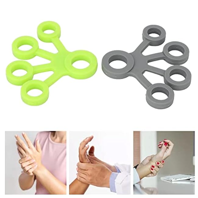 2pcs Grip Strength Trainer, Finger Stretcher Portable Finger Exerciser High Elasticity Five Fingers Stretch Band for Guitar Hand Therapys and Training Device 8.8lb