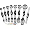 Spring Chef Stainless Steel Magnetic Measuring Spoons Set of 8, Black