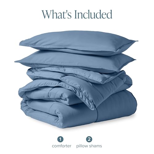 Image of Bare Home Comforter Set - Full Size - Ultra-Soft - Goose Down Alternative - Premium 1800 Series - All Season Warmth (Full, Coronet Blue)