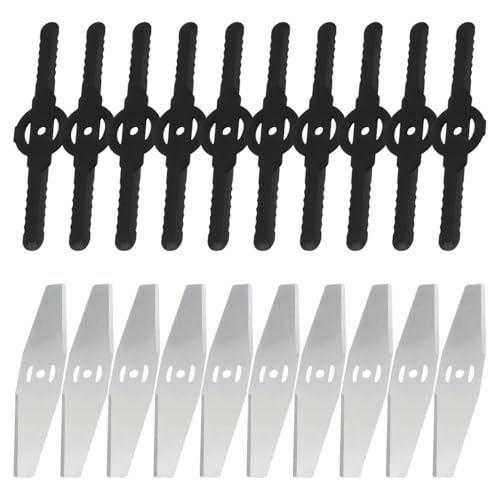 YSJCHEBS 20 Cuchillas para Desbrozadora, Cuchillas De Repuesto para Cortacésped, Cuchillas De Repuesto para Cortacésped Eléctrico, Accesorios para Cortacésped, Suministros De Jardín