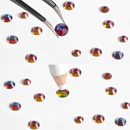 Beadsland Rhinestones for Makeup,8 Sizes 2500pcs Blue Flatback Rhinestones Face Gems for Nails Crafts with Tweezers and Wax Pencil,Blue Volcano,SS4-SS30 - Image 4