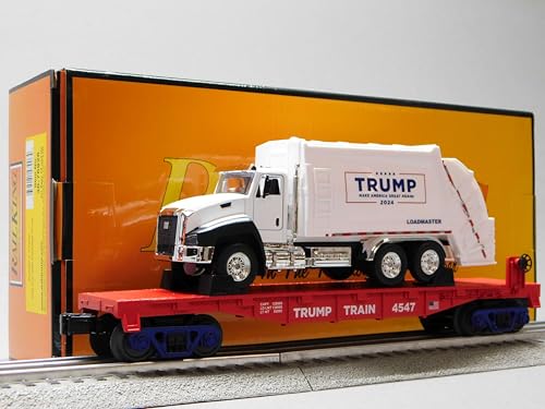 M.T.H. Electric Trains MTH RAILKING Donald Trump Flat CAR W/Garbage Truck O Gauge 30-76928