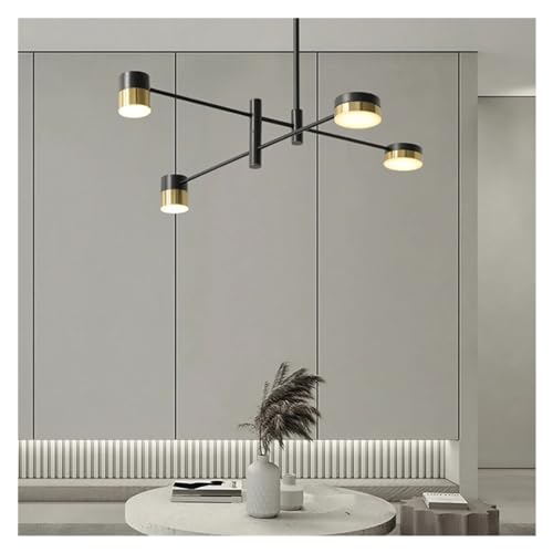 Lustre LED au design minimaliste moderne noir pour salon et salle à manger