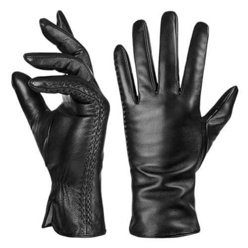 Guantes térmicos de mujer para invierno con forro de terciopelo y pantalla táctil