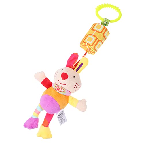 CVUTOVO ラトル風鈴おもちゃ 赤ちゃん用 幼児向け 吊り下げ式ガラガラ ベビーベッド用 かわいい動物デザイン 感覚刺激 お出かけ用