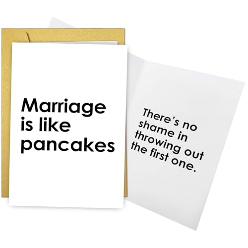Qiliji Funny Divorce Card Gift for Women Men Sarcastic Breakup Gift for Her Him Humorous Breakup Card for Friend Congratulations Divorce Party Decorations Marriage is Like Pancakes