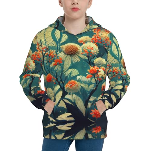 Flowers Underwater Kid Hoodies Boys Sweatshirts Girls Pullover with Pocket