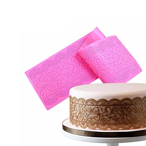 Wenyue Prägematte Silikonfondantform Kuchendekorationen Silikonformen Spitze Matte Prägematte Strukturmatte Kuchen Matte Fondant Mold Backen Spitze für Tortendeko Fondant Klassisch Muster – Spitze