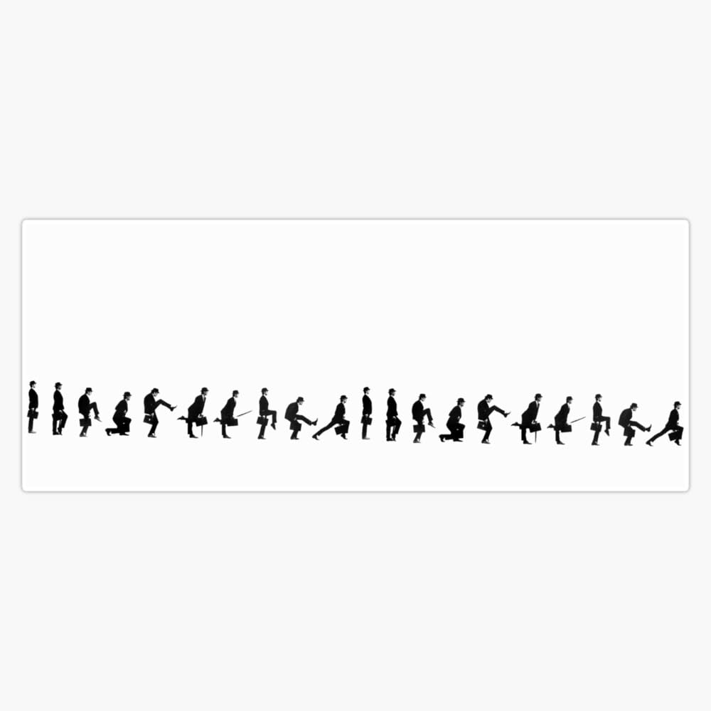 Leyland Designs Ministry of Silly Walks Monty Python Mug Bumper Sticker Window Water Bottle Decal 5""