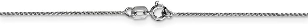 Solid 14k White Gold 0.65mm Diamond-Cut Spiga Pendant Chain Necklace