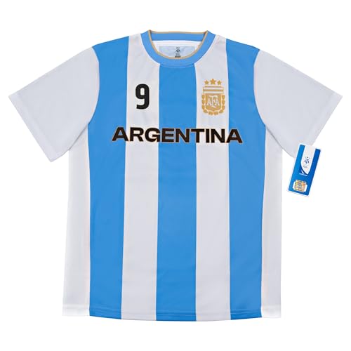 Image of Icon Sports Officially Licensed Argentina Fan Pack - 3-Piece Soccer Set - Soccer Shirt, Shorts & Socks - Unisex Kids