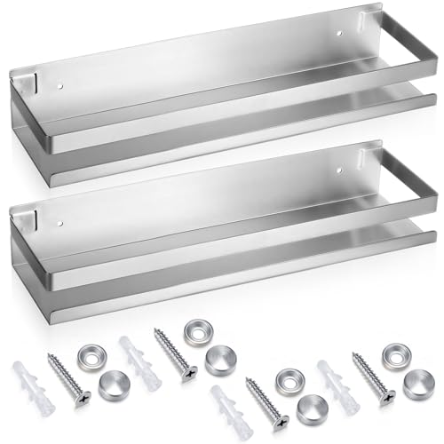 Lallisa 2 Pieces Stainless Steel Shelf Bathroom Shower Floating Shelves
