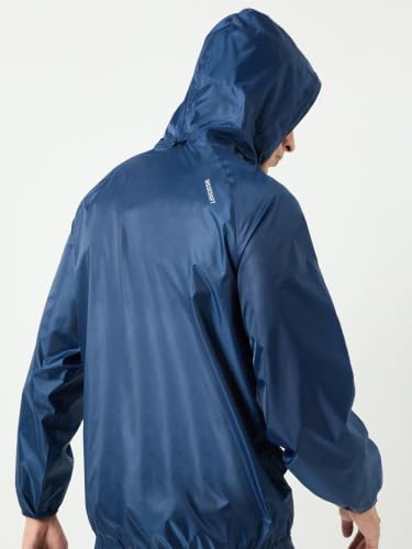 Image of Wildcraft Men Rain Jacket | Hooded Waterproof Design With Adjustable Drawstring & Elasticated Cuffs | 100% Polyester Breathable Fabric For Monsoon Travel & Daily Wear