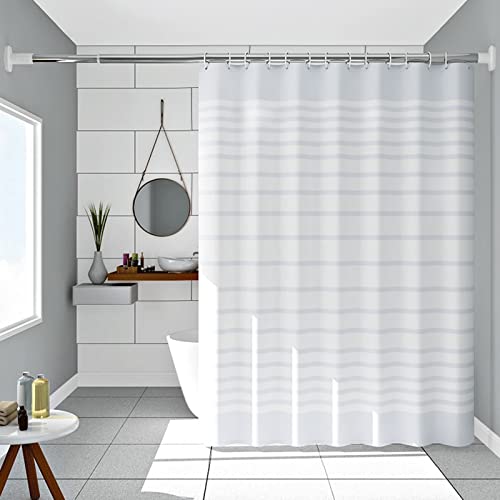 Rideau de douche, blanc, 300 x 200 cm, taille XXL, motif Peva, rayé, blanc, anti-moisissure, lavable, pour la maison, les dortoirs