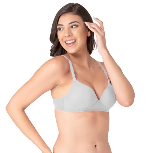 Image of Komli - Heavily Padded Push-Up Bra - Cotton Rich - Balconette - 3 /4th Coverage, Seamless, Wireless, Multiway Straps - T-Shirt Bra