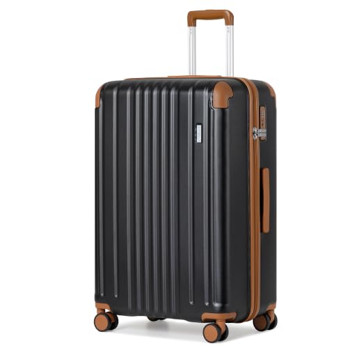 Image of Coolife Luggage, Lightweight and Durable Hardshell, 28 in, Apricot Black