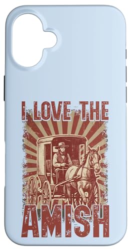 I Love The Amish Horse Buggy Driver �r���e�[�W�X�^�C�� �X�}�z�P�[�X iPhone 16 Plus �p