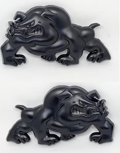 Image of 2pcs Bulldog Side Left and Right Car Truck Metal Emblems 3D Badges Decals (Black)