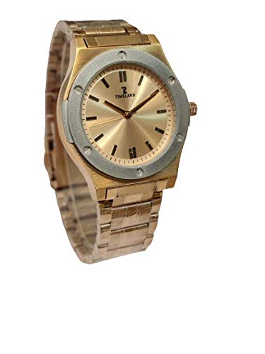 TIMELAND Watches, Analog Watch for Men, Rose Gold Chain, Gray Case Stainless Steel Watch (B08XLZ89HB) Amazon Price History, Amazon Price Tracker
