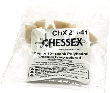 Opaque 16mm Polyhedral Ivory Bag of 10 Blank d4