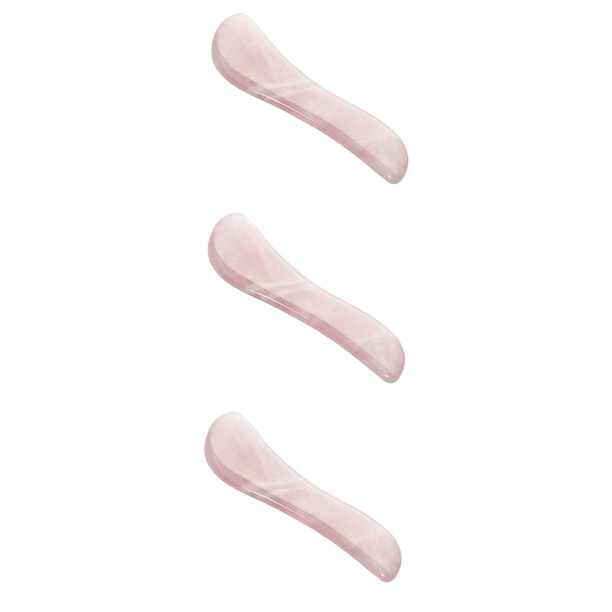 3pezzi Strumento Di Massaggio Gua Sha Quarzo Rosa Tavoletta Shape Per Trattamenti Spa e Terapia Di Agopuntura Facile Da Usare e Indolore Per Corpo e Viso