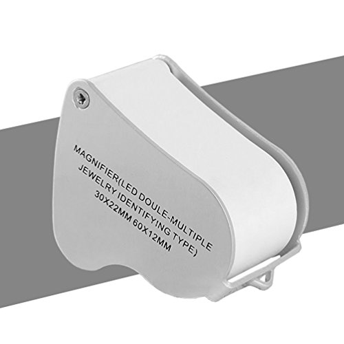 Kingmas 2 Lens 30X 60X Illuminated Jewelry Eye Loupe Jewelers Magnifier Magnifying With Led Lighting #TOP5