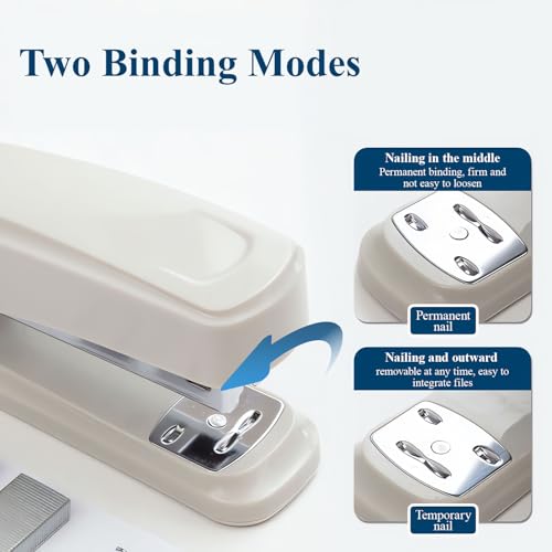 Image of M&G Desktop Stapler with 25 Sheet Capacity, Two Binding Modes, Basic Stapler Set with 1000 Staples and Remover, Durable Staplers for Office School Home (Grey)