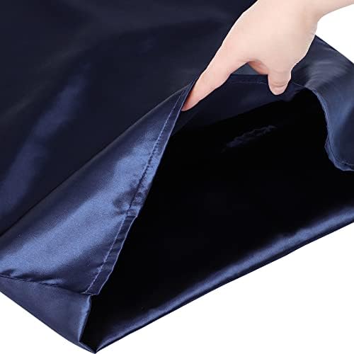 PiccoCasa 1 PC Satin Body Pillowcases for Hair and Skin, Luxury Silky Pillow Cover Luxury Long Satin Pillow Cases with Envelope Closure Navy 20"x60" (5ft)