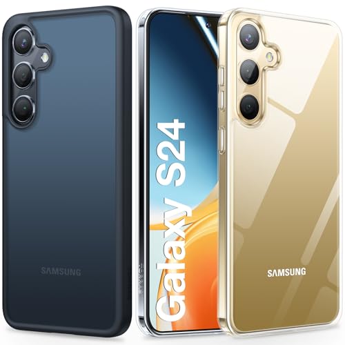 TORRAS Shockproof for Samsung Galaxy S24 Case 6.2", 12FT Military Grade Drop Tested, Translucent Matte Hard Back & Soft Edge Thin Slim Protective Galaxy S24 Case 5G Guardian Series, Clear